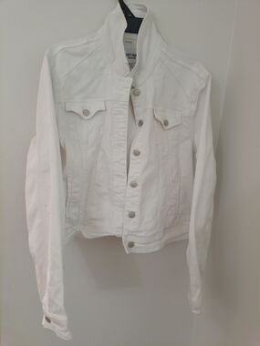 Velvet Heart White Cotton Denim Jacket - Classic Women's Jean Jacket Size XL